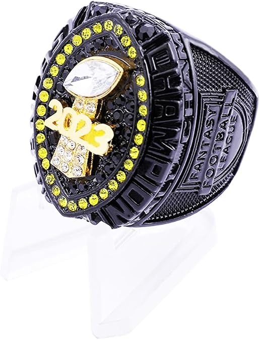 2023 Fantasy Football Championship Ring Award Prize Sport MVP Winner Champion Ring (size 13, ring and stand)