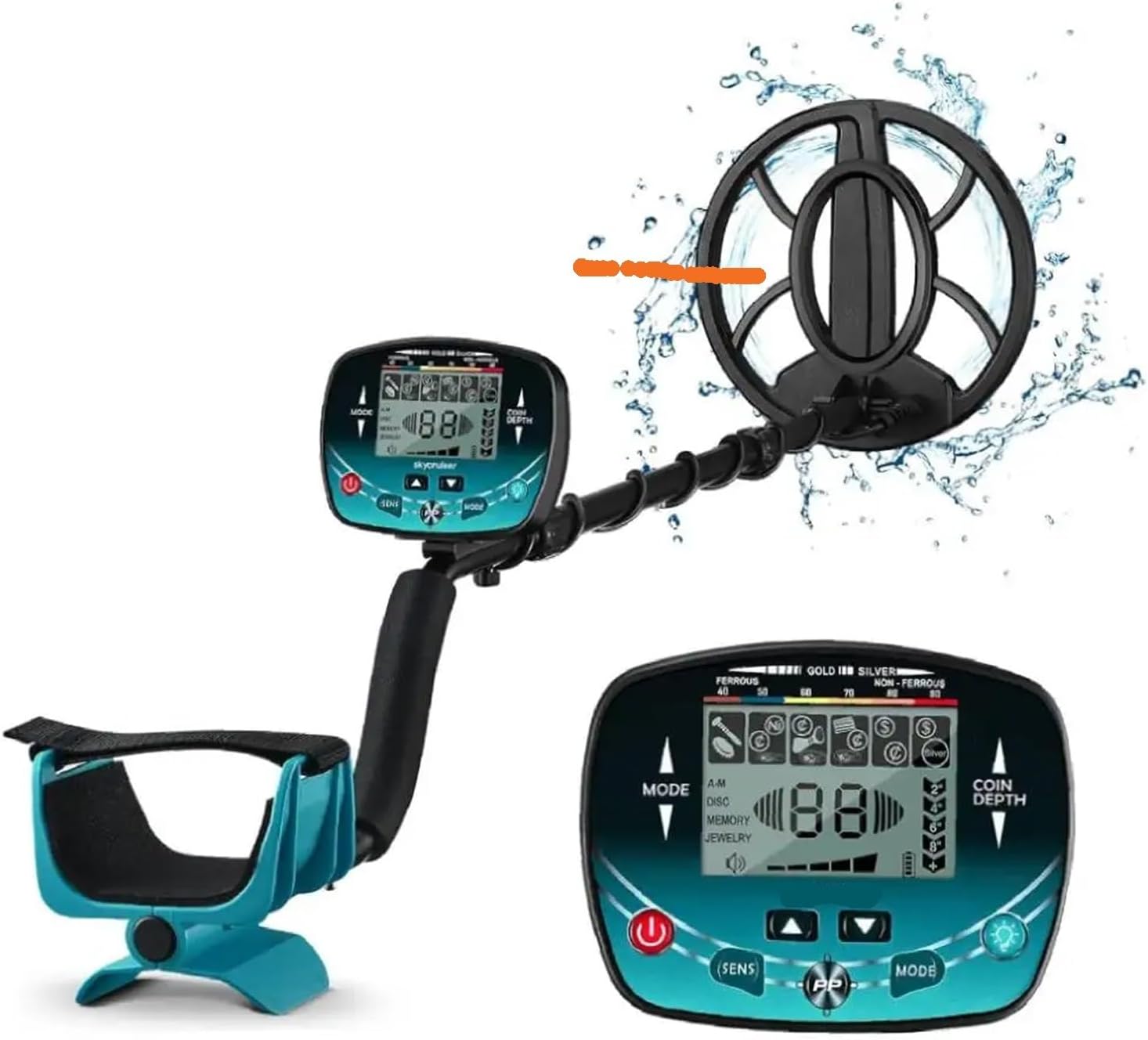 New Underground Metal Detector Gold LCD Search Target ID Max Depth Treasure Hunting Pin Pointer Waterproof Locating Model for Kids Adults