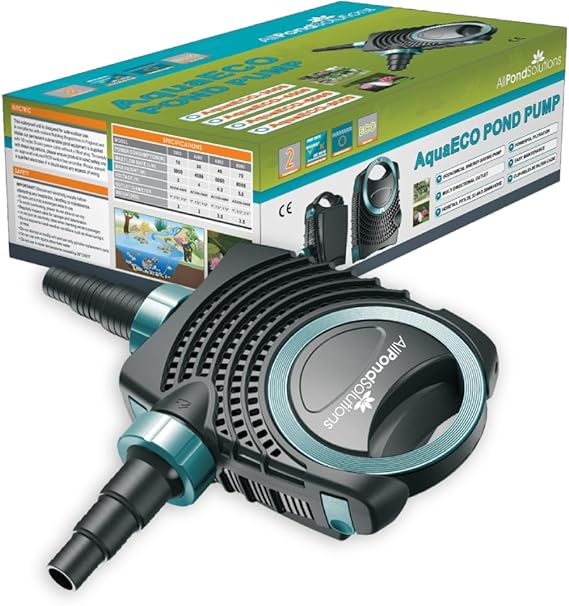AllPondSolutions 3000 L/H Pond Pump | Energy Efficient Eco Water Fish Pump Submersible - Garden Waterfall Filter Pump 6-8mm Solids Handling - AquaECO-3000