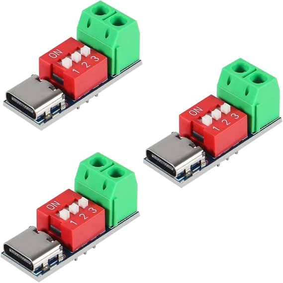 USB-C PD Trigger Module 3-Piece Set QC PD Fast Charging Test Board Adjustable Voltage 5~20V Adjustment Module