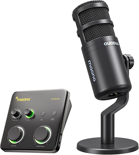 MAONO PD100 & P1 Studio Recording Equipment Include Interface & Microphone for Create