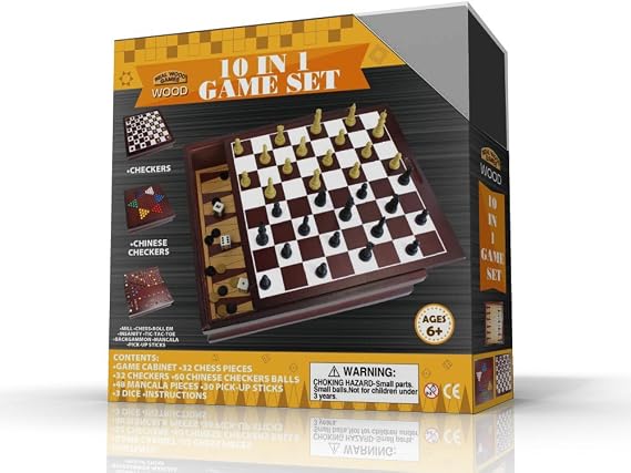 10-in-1 Wooden Game Set