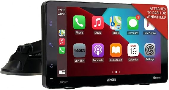 Jensen JDASHCP 7" Portable Wireless Apple CarPlay Android Auto for Any Car