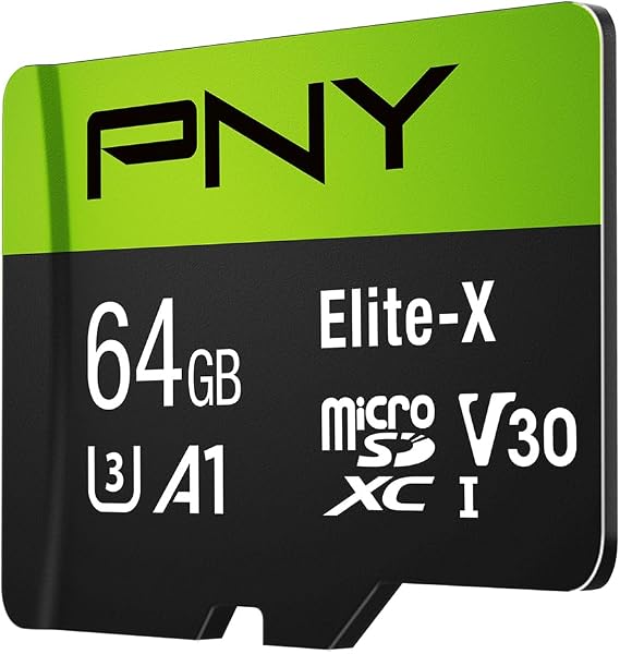 PNY 64GB Elite-X Class 10 U3 V30 A1 microSDXC Flash Memory Card