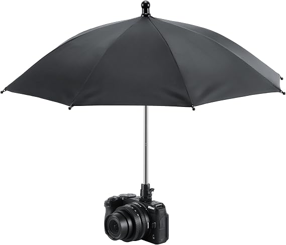 Updated 50cm Hot Shoe Umbrella, DSLR Mirrorless Camera Protect Umbrella Rain Cover Protector Sunshade, Protects Camera from Rain, Bird Drop, Strong Sunlight, Snow, Waterproof Camera Umbrella
