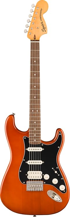 Squier by Fender Classic Vibe '70s Stratocaster HT HSS Guitar, Mocha | Vintage-inspired electric guitar, HSS pickup config, hardtail bridge, beginner to intermediate, 70s Strat style