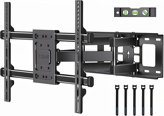 BONTEC Full Motion TV Wall Mount for 37-85 Inch TVs, Heavy Duty Swivel Tilt | Hold up to 132lbs, Articulating Dual Arm Wall Mount TV Bracket, Max VESA 600x400mm, Fits 16" Wood Studs