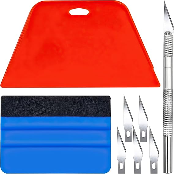 8pcs Car Vinyl Wrap Squeegee Smoothing Tools, Wallpaper Kit Wrap Vinyl for Cars, Window Film Tint Trimming Application Kits Tool