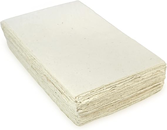 Kathmandu Valley Co. Handmade Lokta Card Stock A5, Deckle Edge, 100 Sheets