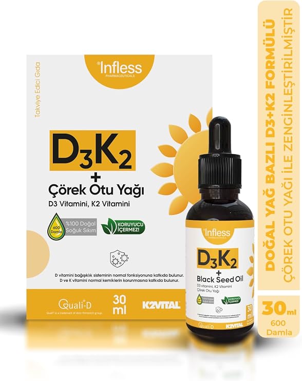 Vitamin D3 K2 + Çörek Otu Yağı 30 ML