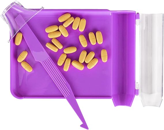 SimCoach Left Hand Pill Counting Tray with Spatula, Purple