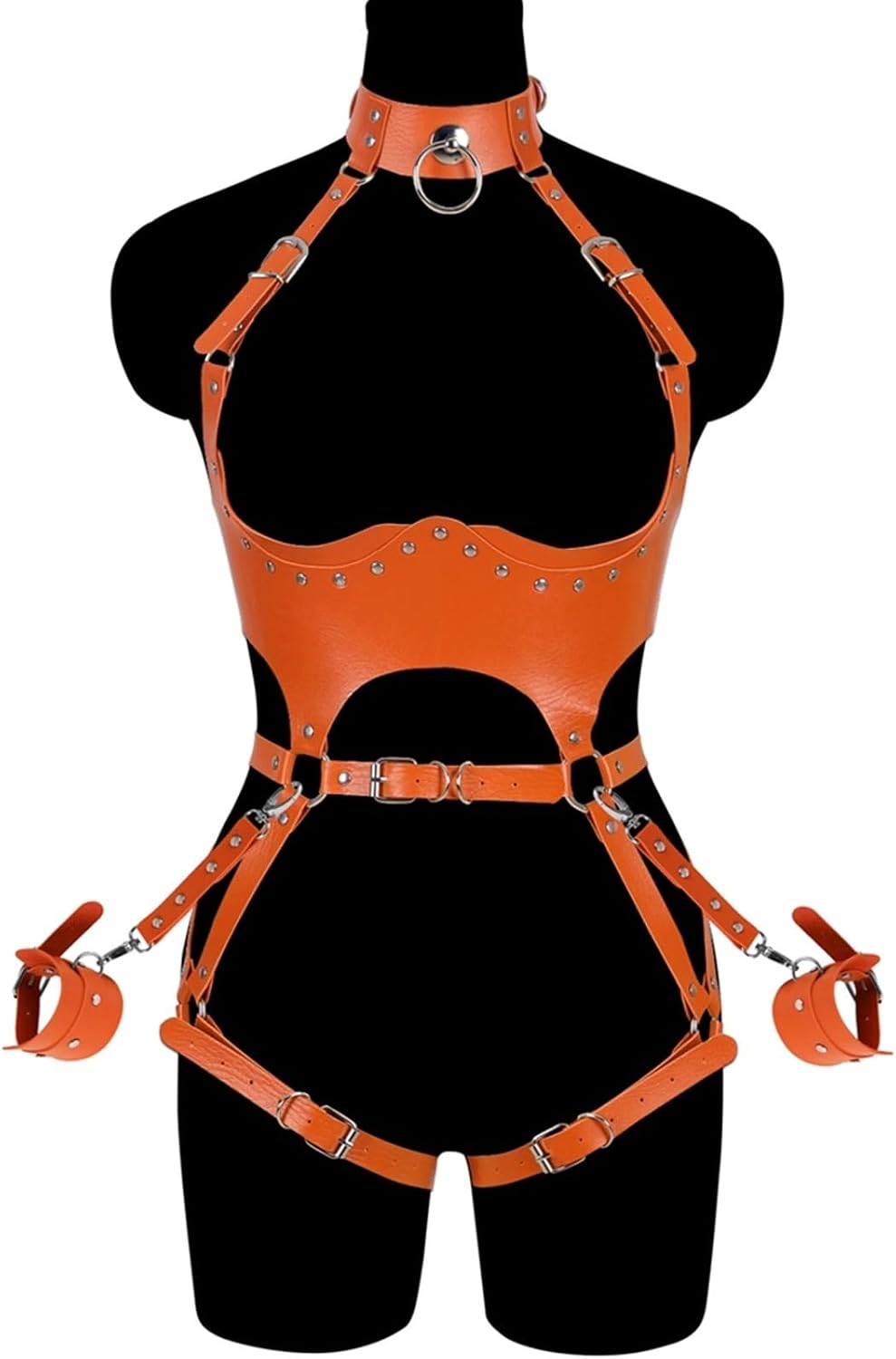 Women Punk PU Leather Body Waist Belt Bodysuit Bondage Body Harness Belt Sexy Lingerie Leg Garter