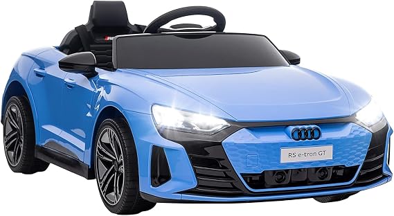 OLAKIDS 12V Kids Ride On Car, Licensed Audi RS e-tron GT Electric Vehicle with Remote Control, Toddlers Battery Powered Toy with 4 Wheels Suspension, LED Headlight, Music, MP3, USB, TF Port (Navy)