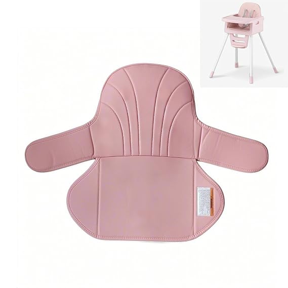High Chair Pad - Easy Use Highchair Cushion | Soft Cover with 3-5 Point Harness for Baby, Padded Back Cover, Pink