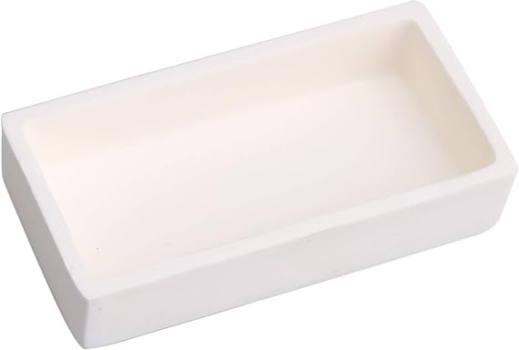 BQLZR 3.15x1.57x0.71inch 50ml Rectangle Alumina Aluminum Oxide Ceramic Crucible Boat Shelf Holder 1700 for Tube Muffle Furnaces
