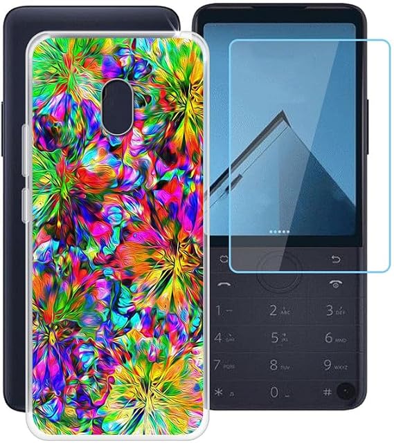 Clear Case for Duoqin F22 Pro (3.54") with 1 x Tempered Glass Screen Protector, Slim Soft TPU Shockproof X Anti-Scratch Phone Cover for Duoqin F22 Pro - Colorful