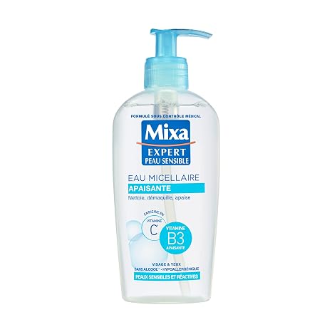 MIXA - Eau nettoyante - APAISANTE Peaux très sensibles et réactives - 200ml