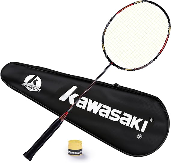 Badminton Set Graphite Badminton Racket for Instant Start with 2 Grip Tapes Racket Bag 1 Carbon Fibre Badminton Racket Passion P22 (Get Strung)
