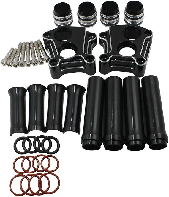 Motorcycle Pushrod Cover Lifter Block Cover Pads Fit for Harley Twin Cams 1999-2016 Black