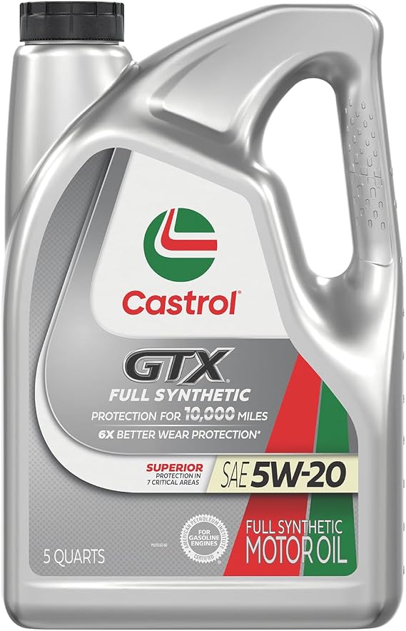 Castrol GTX Full Synthetic 5W-20 Motor Oil, 5 Quarts