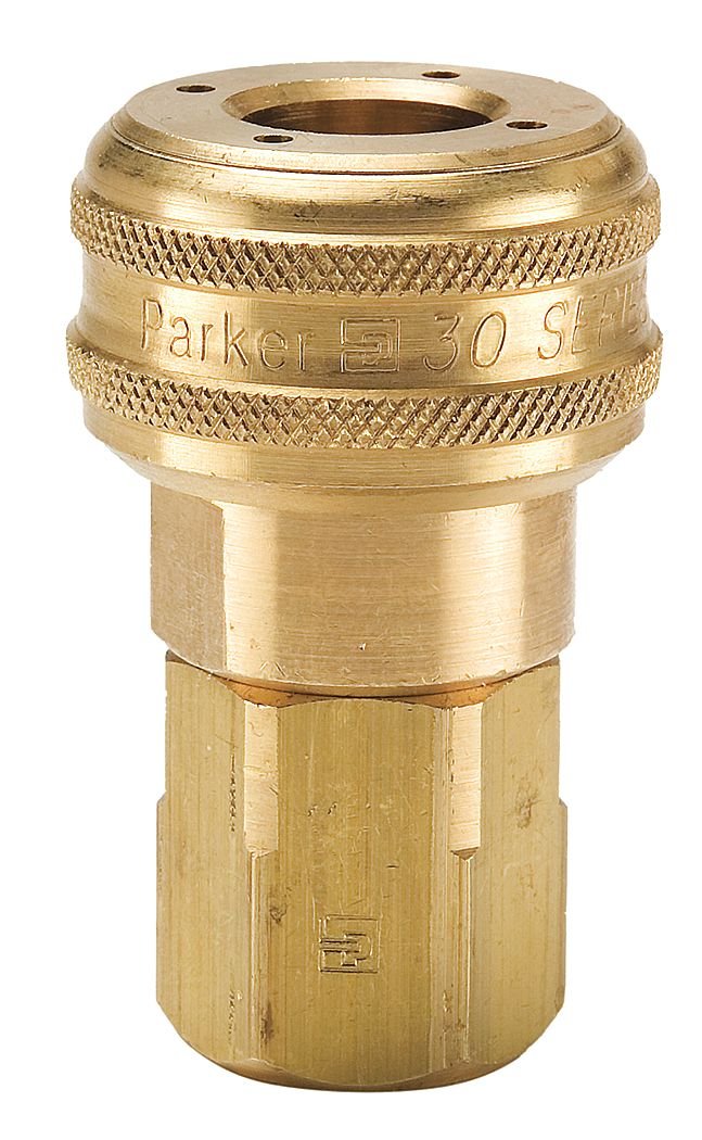 B33 Series 30 Brass Pneumatic Quick Coupler, Female Pipe Thread, 14 Inch Size, 14-18 NPTF Port