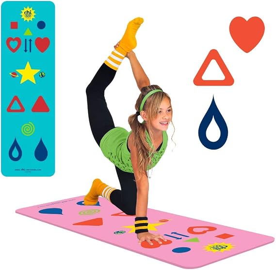 Chi Universe, Yoga Mat, Yoga Game, Kids, Tween, Adult sizes, How-To Poster, Free Game App, Follow the Symbols, Aligns the Body, Easy to Learn, All Levels, Chi Mat, Yoga, Fitness, Exercise, Meditation, Wellness