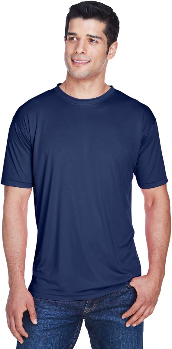 UltraClub Men's Cool & Dry Sport Performance Interlock T-Shirt M NAVY