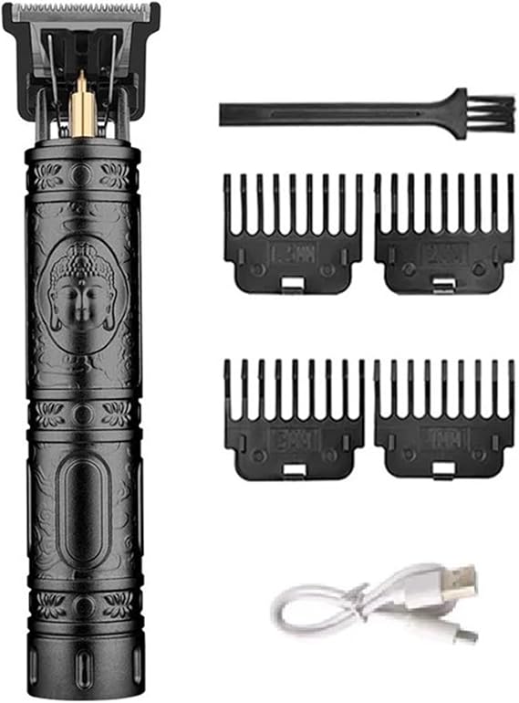 Vintage T9 Hair Cutting Machine Men's Electric Shaver Rechargeable Hair Trimmer Beard Clipper Barber Hair Cut Good(Black Buddha-no Box)