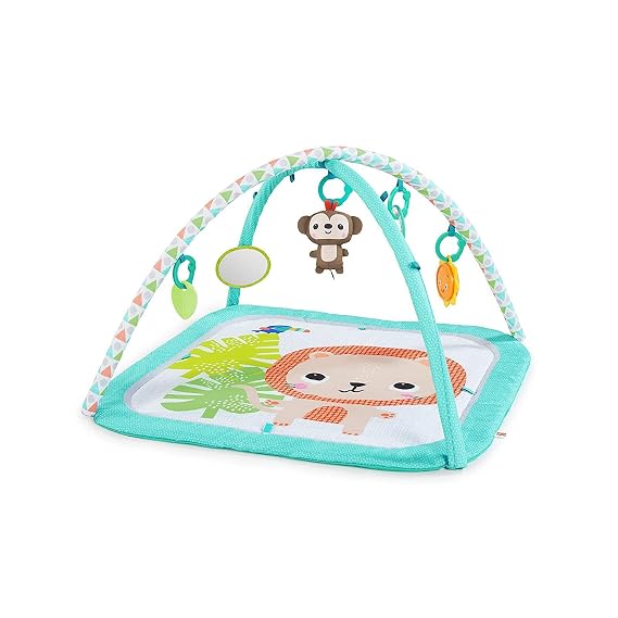 Bright Starts Safari Blast Activity Gym & Play Mat with Take-Along Toys, Ages Newborn +