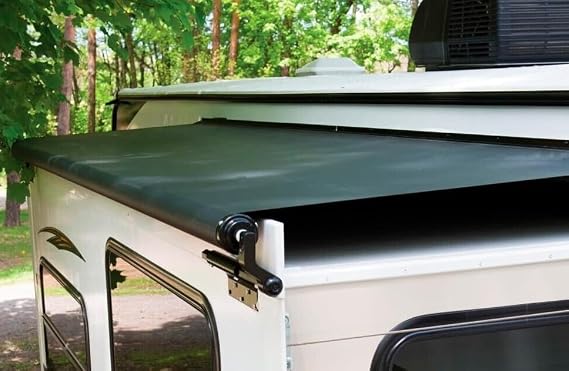 SunWave RV Slide Out Awning | RV Slide Topper | Fabric Only | Cut-to-Fit | Heavy Duty Vinyl | HF Welding Ultra-Durable | Black 110