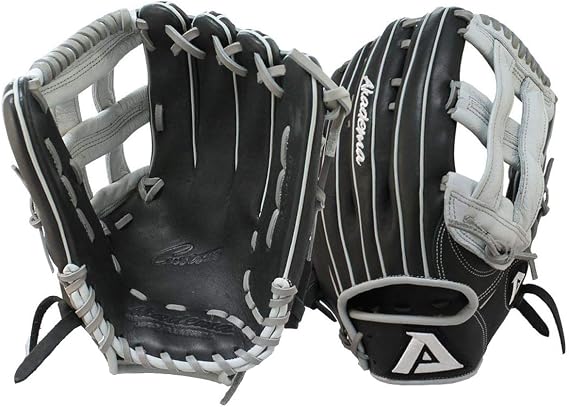 Akadema Prosoft Elite Series Baseball Outfielders Gloves, Black/Silver, Right Hand , 12.75 Inches