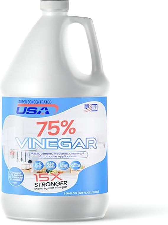 Pure Vinegar - Industrial Cleaning Vinegar - 1 Gallon Concentrated Cleaner (75% 1 Gallon)