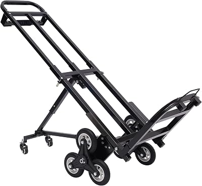 Stair Climbing Cart Heavy-Duty Hand Truck Dolly with 62 Wheels and Telescoping Handle 460 Lbs Capacity Foldable Trolley Stair Climber Cart Hand Truck Dolly for Warehouses, Airports, Shopping Malls