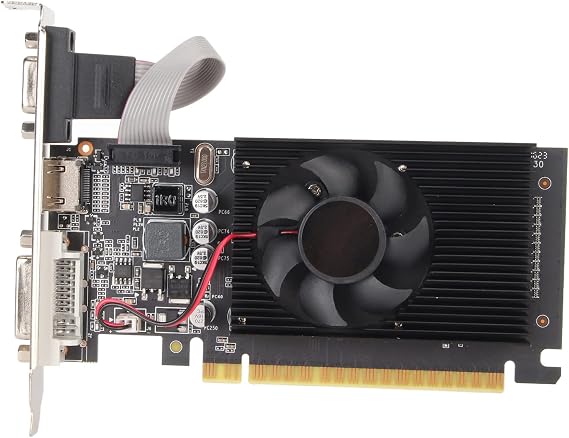 GT610 2GB DDR3 Graphics Card, 64bit Computer Desktop Video Card PCI Express 1.1 x 16 with Cooling Fan, for PC