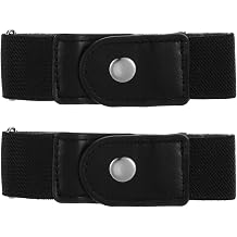 2 Pcs No Buckle Men Belts 2 Loop Elastic Belt Adjustable Stretch Loop Invisible Belts Side Belts Without Buckle Waist Tightener Keeper for Jeans Pants