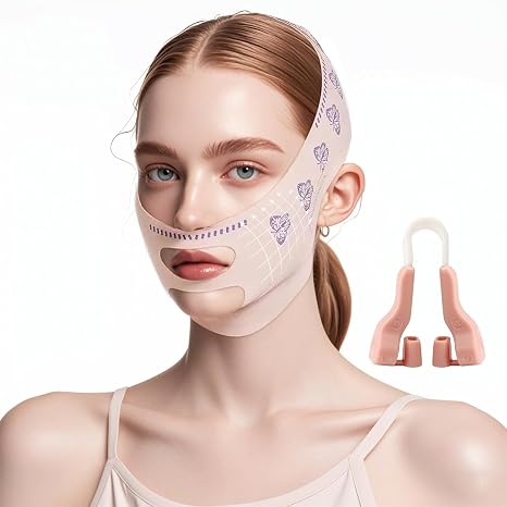V Face Masks Beauty Face Sculpting Sleep Mask V Line Lifting Mask Reusable Double Chin Reducer Face Slimming Belt for Saggy Face Skin Improvement