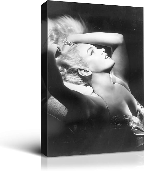 Denozer Marilyn Monroe Canvas Wall Art Poster 12x18 inch Classic Movie Stars Painting Home Decor Female Portrait Artwork for Living Room Bedroom