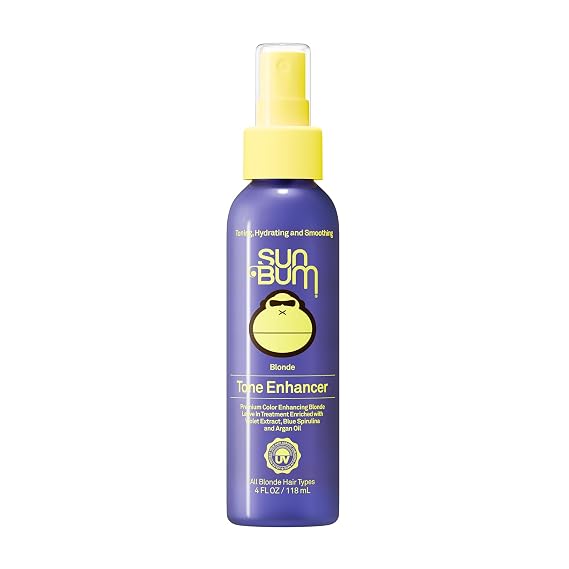 Sun Bum Blonde Purple Hair Toner, Tone Enhancing Spray - 4 oz | Enhances Color and Shine of Blonde Hair, Protecting Toner against UV Rays, Made Without Parabens