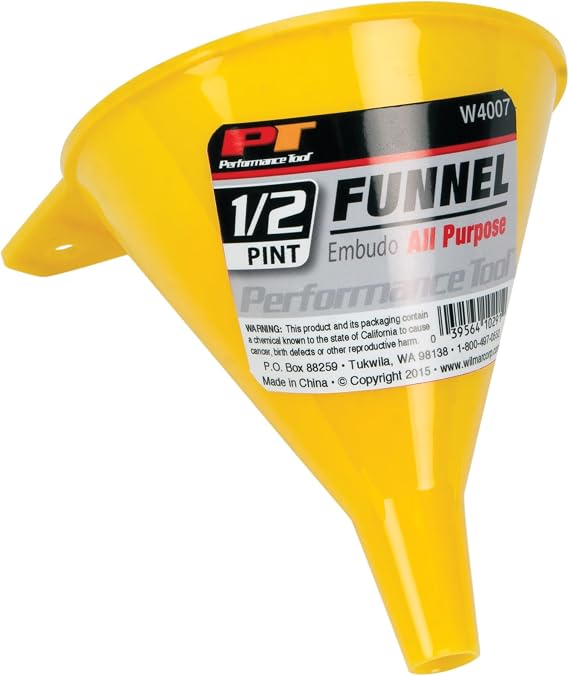 Performance Tool W4007 All-Purpose Funnel, 1/2 Pint