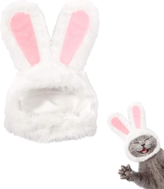 XIMISHOP Easter Cute Costume Bunny Rabbit Hat with Ears for Cats Small Dogs