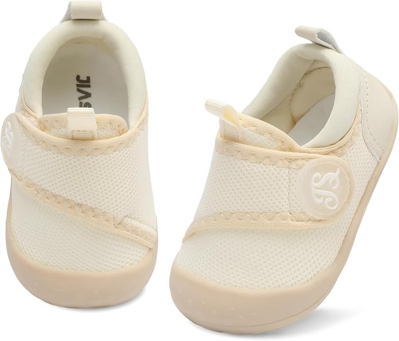 JIASUQI Infant Baby Shoes for Boys Girls First Walker Toddler Walking Shoes Barefoot Wide Toe Box Sneakers