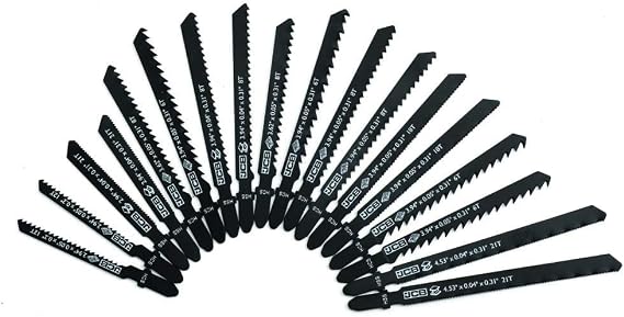 JCB Tools 18 Piece Jigsaw Blades | Suitable For Cutting Wood, Metal, Laminate & Plastic, Compatible With Multiple Brands, Storage Case Included