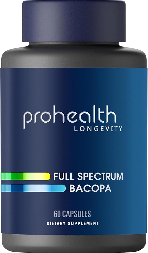 ProHealth Full Spectrum Bacopa 1,000 mg | 60 Capsules | Full Spectrum Bacopa Blend for Calm Mental Clarity, Stress Balance & Sleep Support | USA Manufactured, Triple Lab-Tested