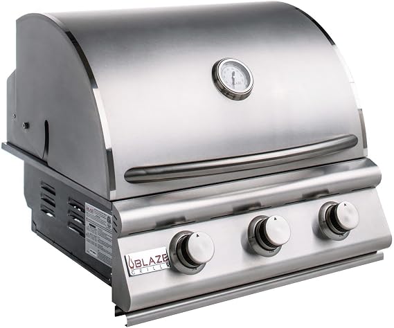 Blaze Outdoor Kitchen Grill | 25- inch Built-in Propane Gas Grill | 3 Burner Barbecue | Premium BBQ | Commercial Grade Grilling Experience | Best in Class | Prelude LBM BLZ-3LBM-LP