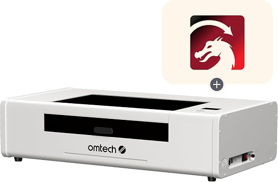 OMTech Polar Lite 55W Desktop CO2 Laser Engraver with LightBurn | 20" 12" work area | 500 mm/s | Autofocus | Built-in exhaust fans | 0.5 gal tank