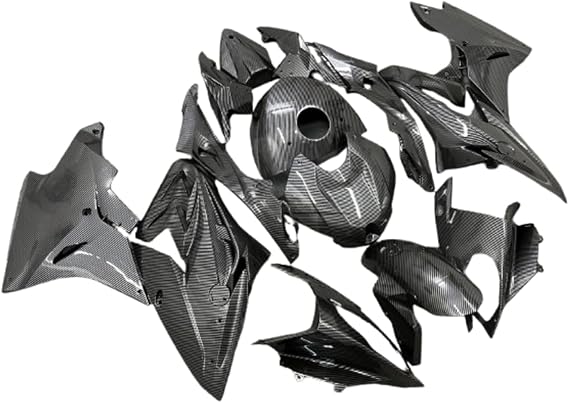 Monster Fairing Compatible with BMW S1000RR 2017 2018 Full Fairing Kit Carbon Fiber Style Bodywork Set with Seat Cowl Windshield Heat Shield Trim Coating