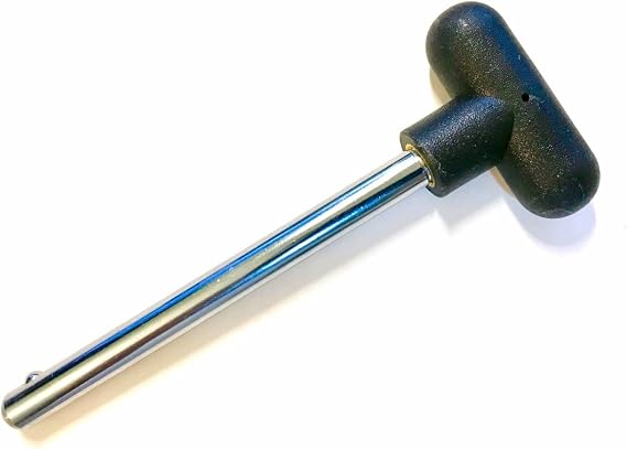 SBD's World Class Quick Release Pin, Tensile - 3/8" Diameter - 4 1/4" Locking Space | T Handle Hard Plastic round knob | Universal Weight Stack Replacement SELECTOR KEY | DETENT Hitch PINS | Chrome Pl