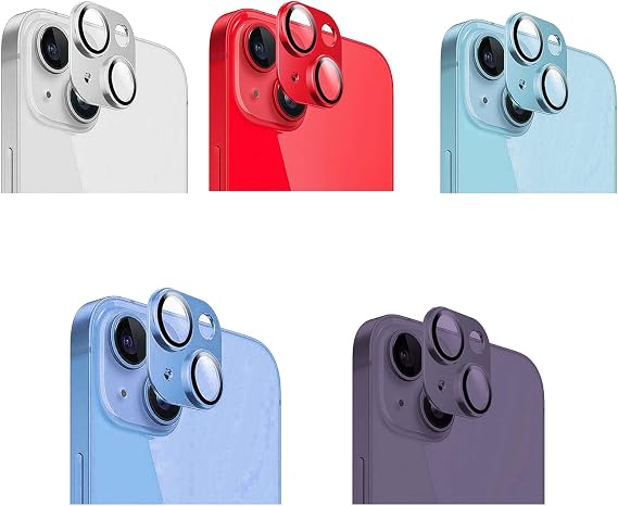 Microcase iPhone 15-15 plus Kamera Camı Lens Koruyucu Halka Set - AL3130 (Kırmızı)