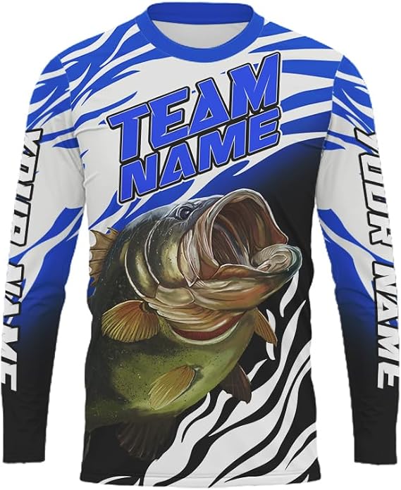 Personalized Bass Fishing Jerseys for Team, Largemouth Bass Tournament Fishing Shirts