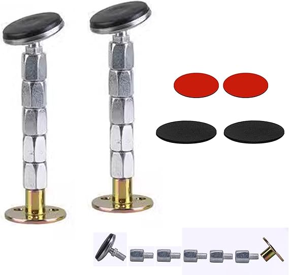 2 x Adjustable Threaded Bed Frame Anti-Shake 36 – 150 mm Threaded Bed Frame with Anti-Shake Thread